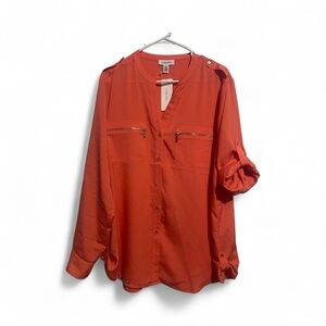 Calvin Klein Orange Button-Down Shirt